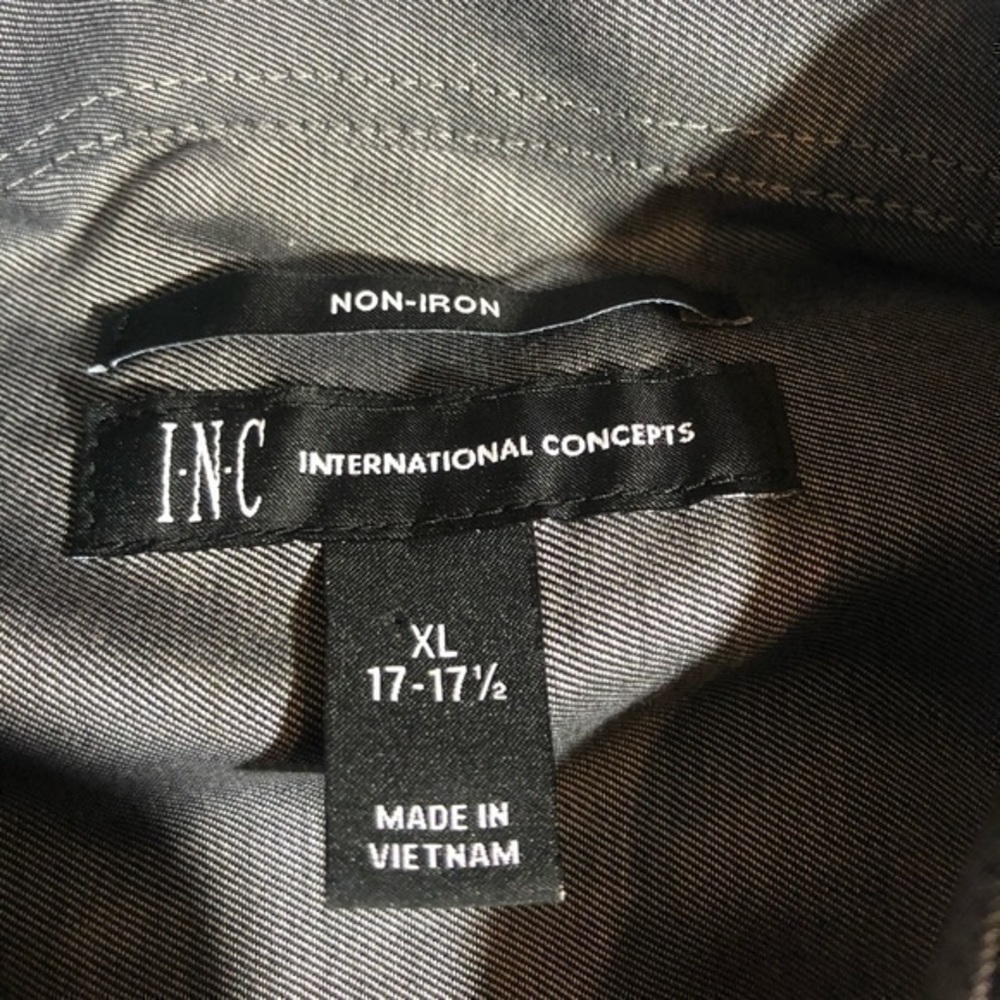 Inc International Concepts Gray Button Shi - image 2